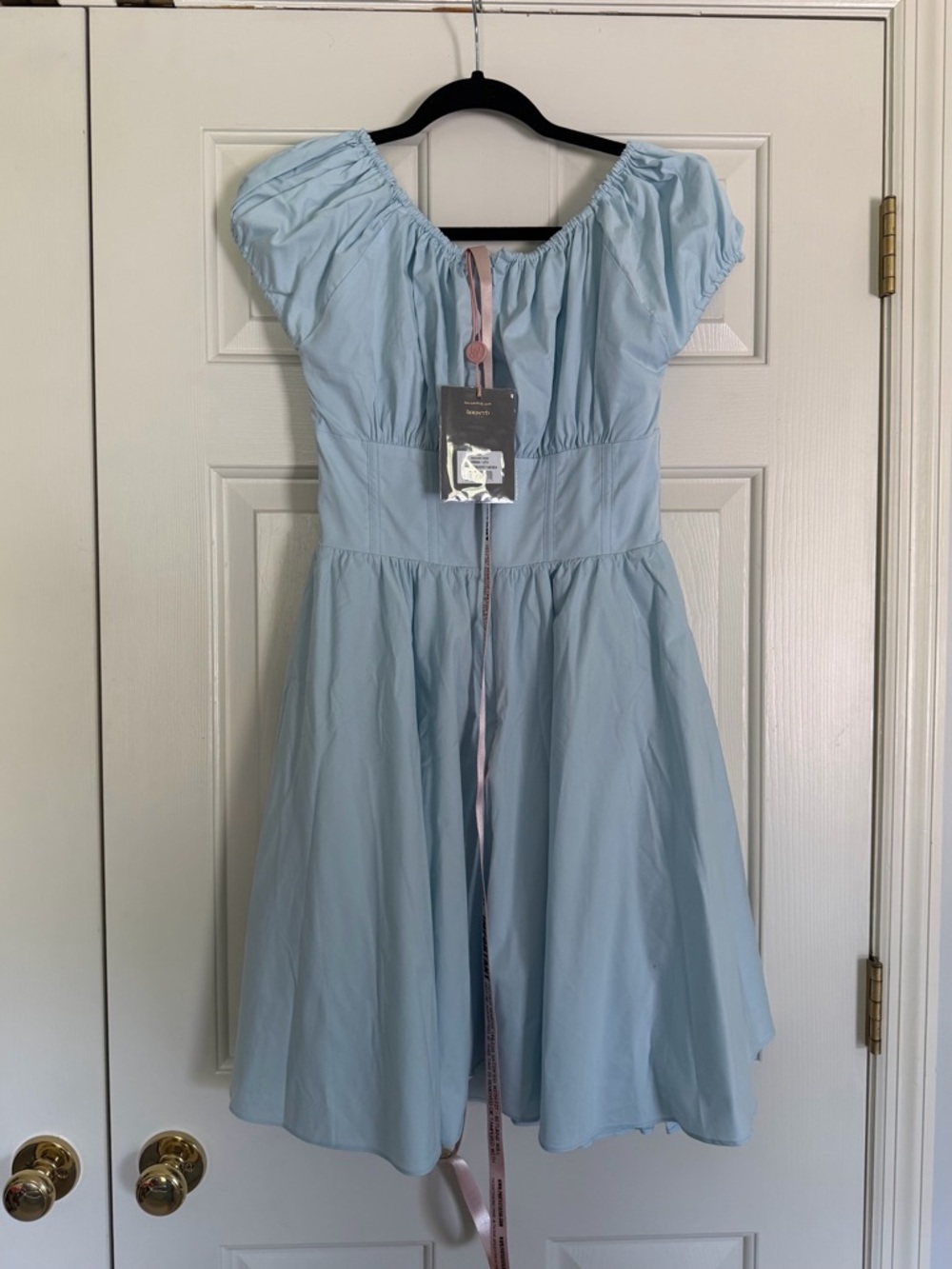 House of CB Powder Blue Off-Shoulder Corset Mini Dress - Picture 3 of 5